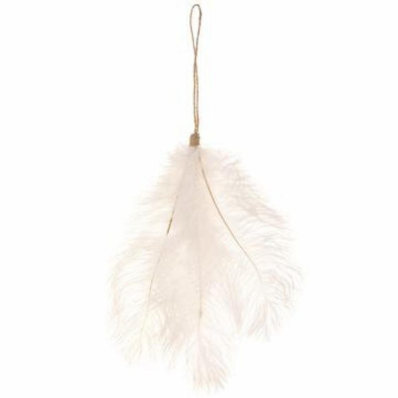 Christmas Tree Décor |  10.6"H X 3.9"Wx3.9"L Feather Drop Ornament White Christmas Décor Christmas Tree Décor