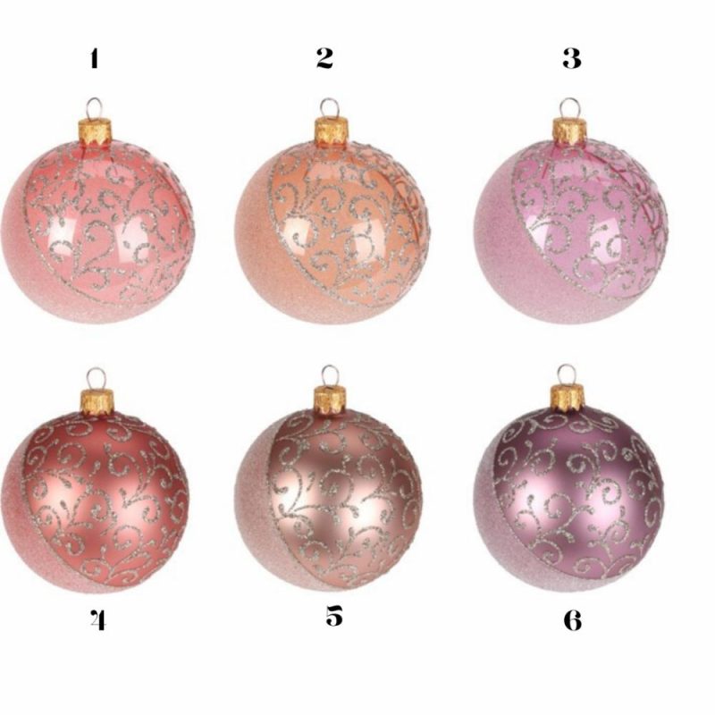 Christmas Tree Décor |  100Mm Half Glitter Pastel Christmas Ornament  (Sold Individually) Christmas Décor Christmas Tree Décor