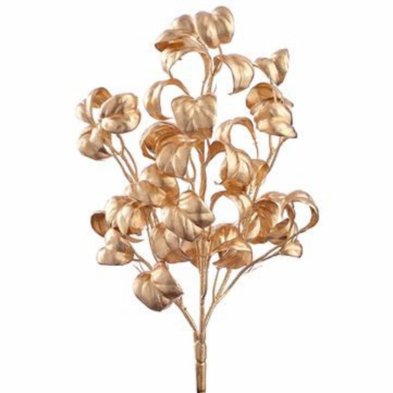 Christmas Tree Décor |  14" Gold Metallic Curly Ficus Bush Christmas Décor Christmas Tree Décor