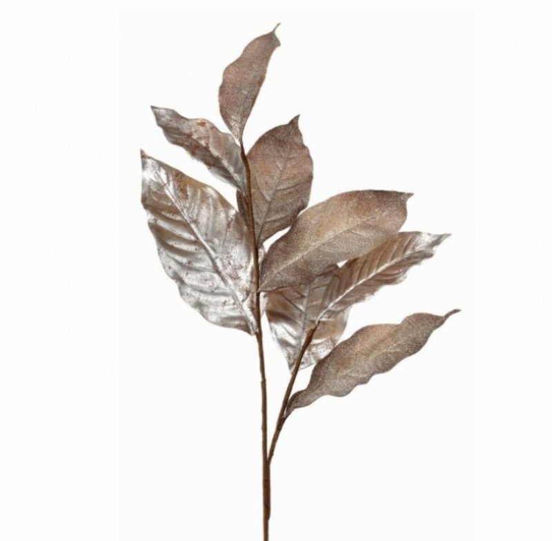 Christmas Tree Décor |  32" Platinum Metallic Magnolia Leaf Spray Christmas Décor Christmas Tree Décor