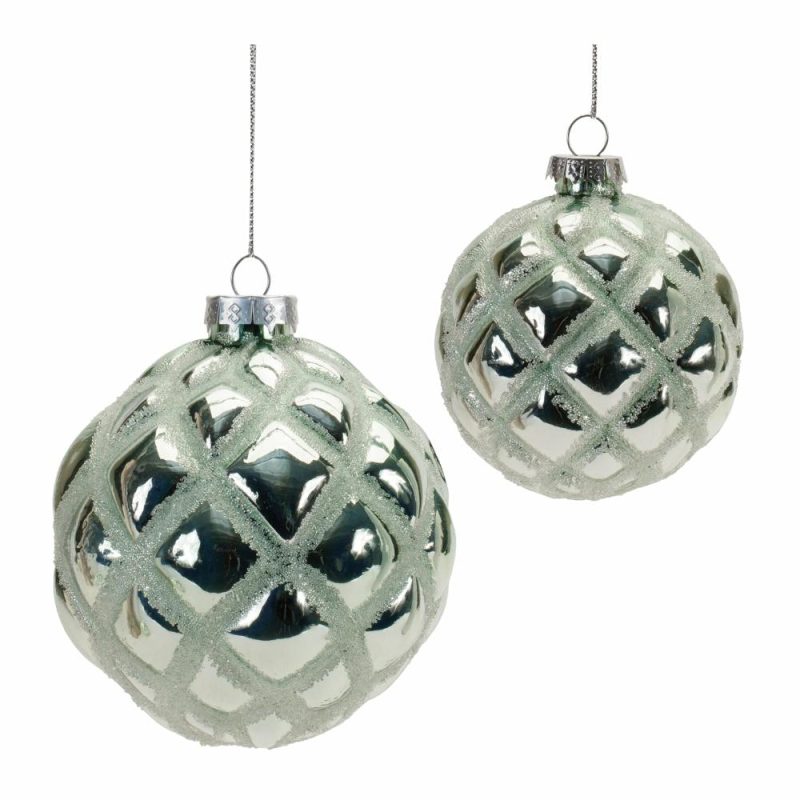 Christmas Tree Décor |  3"D Or 4"D Silver Metallic Quilted Glass Ornament (Sold Individually) Christmas Décor Christmas Tree Décor