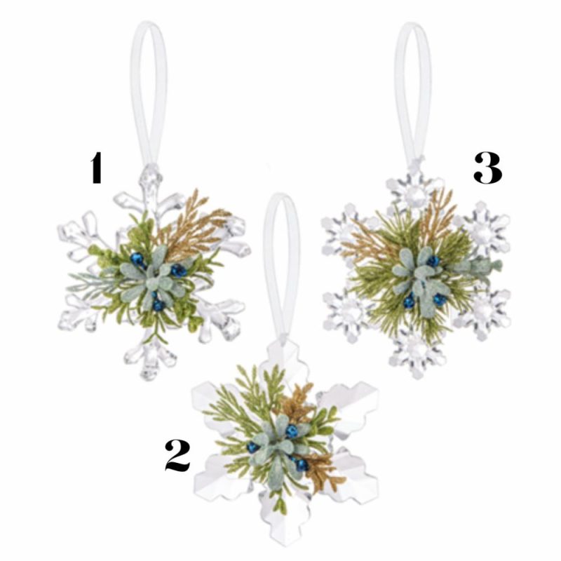 Christmas Tree Décor |  4.5" Mistletoe Snowflake Ornament (Sold Individually) Christmas Décor Christmas Tree Décor