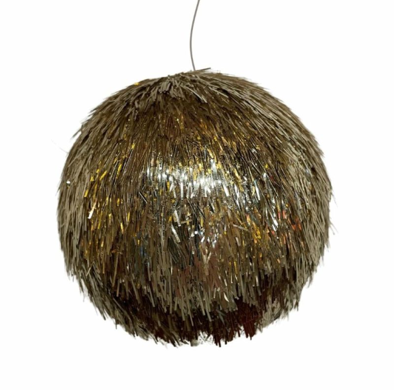 Christmas Tree Décor |  4.75" Gold Tinsel Ball Ornament Christmas Décor Christmas Tree Décor