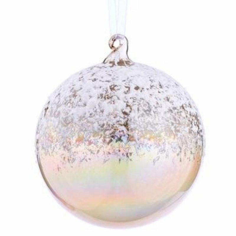 Christmas Tree Décor |  4" Snowed Glass Ball Ornament Christmas Décor Christmas Tree Décor