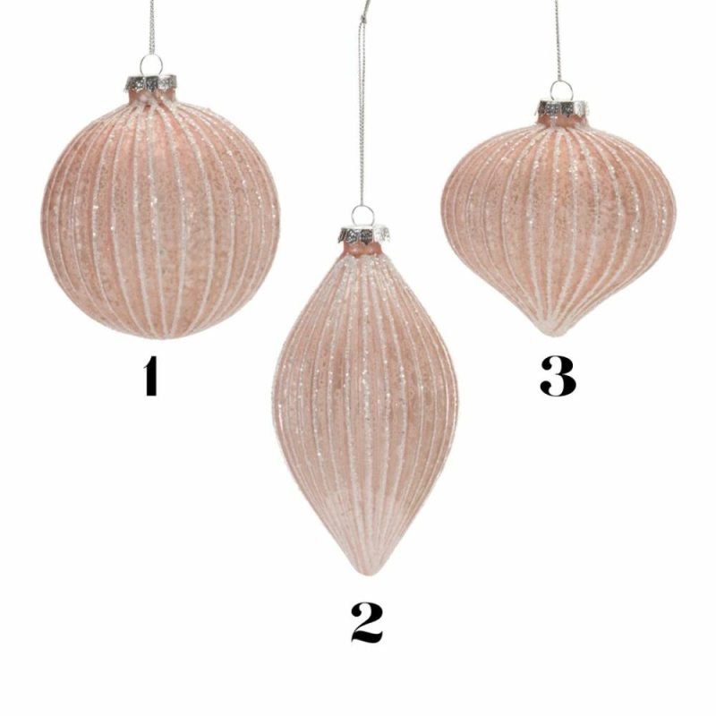 Christmas Tree Décor |  4"D, 4"H, Or 6"H Pink Glamour Glass Ornament (Sold Individually) Christmas Décor Christmas Tree Décor