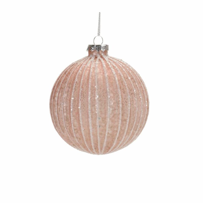 Christmas Tree Décor |  4"D, 4"H, Or 6"H Pink Glamour Glass Ornament (Sold Individually) Christmas Décor Christmas Tree Décor