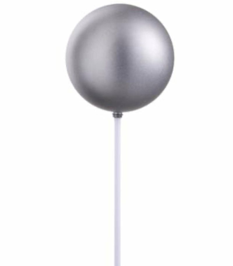 Christmas Tree Décor |  4"D X 12"L Silver Metallic Ball Ornament Pick Christmas Décor Christmas Tree Décor