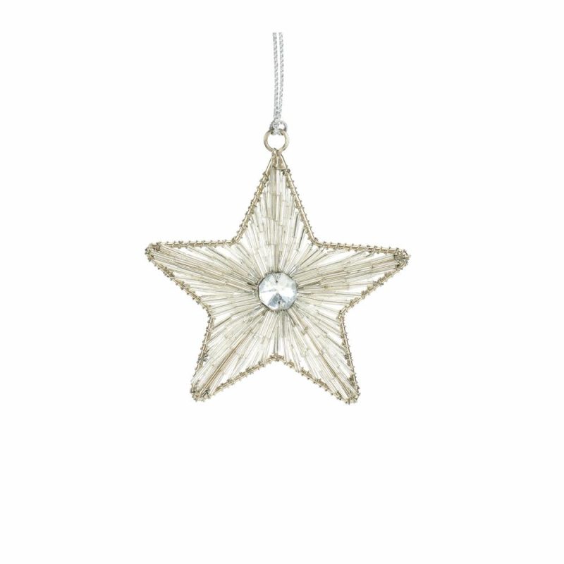 Christmas Tree Décor |  4"H Or 5.75"H Star Ornament Iron/Glass Bead Ornament (Sold Individually) Christmas Décor Christmas Tree Décor