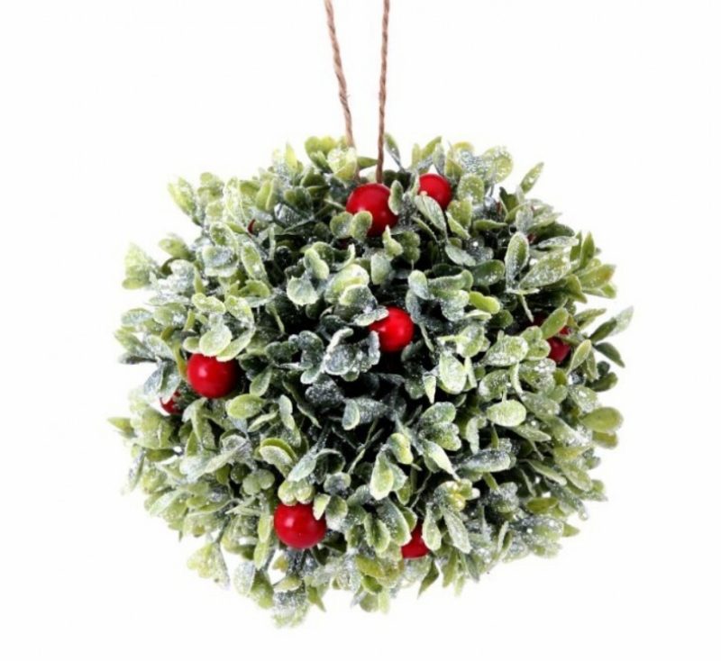 Christmas Tree Décor |  5" Frost Boxwood Waterproof Berry Ball Ornament Christmas Décor Christmas Tree Décor