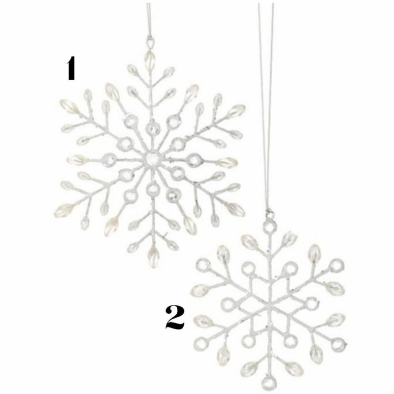 Christmas Tree Décor |  7" Wired Beaded Snowflake Ornament Christmas Décor Christmas Tree Décor