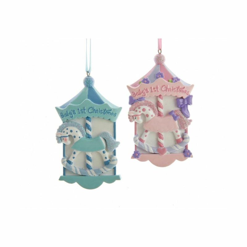 Christmas Tree Décor |  Carousel "Baby’s 1St Christmas" Ornament (Sold Individually) Christmas Décor Blue