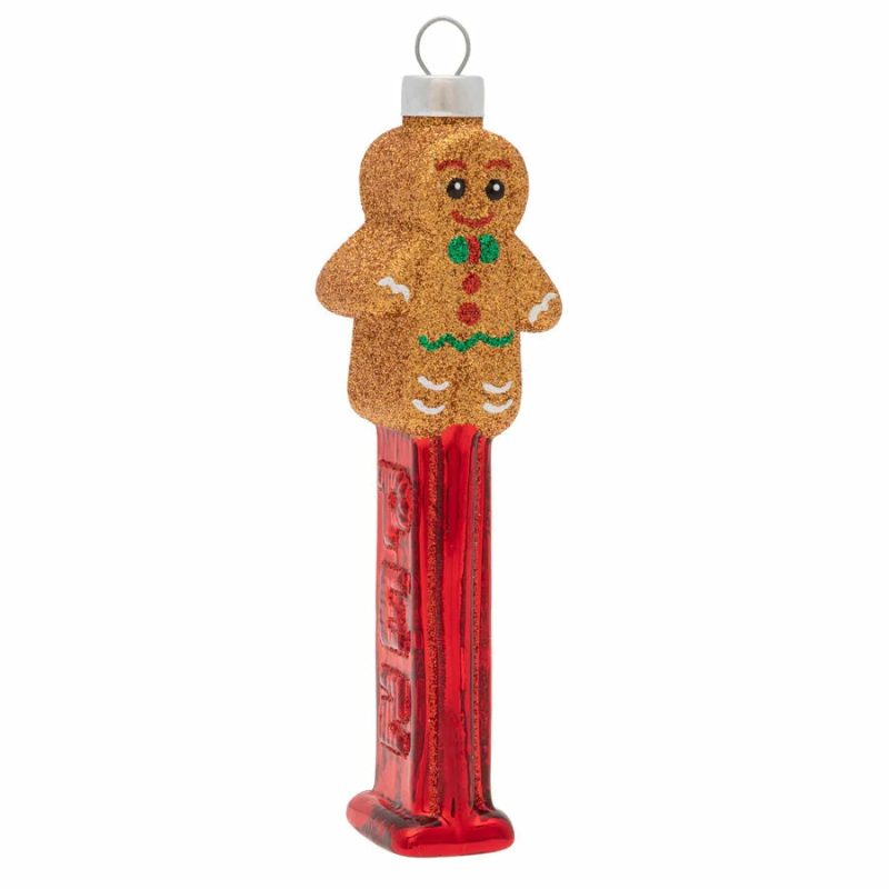 Christmas Tree Décor |  Glass Gingerbread Man Pez™ Dispenser Ornament Christmas Décor Christmas Tree Décor