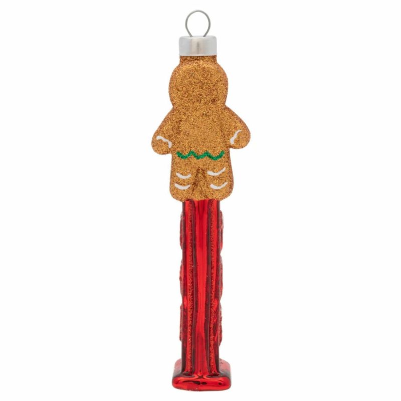 Christmas Tree Décor |  Glass Gingerbread Man Pez™ Dispenser Ornament Christmas Décor Christmas Tree Décor