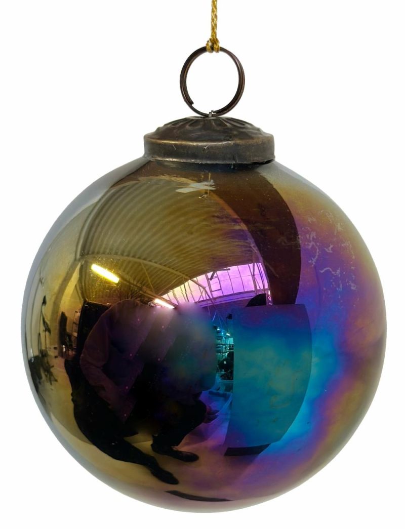 Christmas Tree Décor |  Glass Ornament Ball Oily Lue 10Cm Christmas Décor Christmas Tree Décor