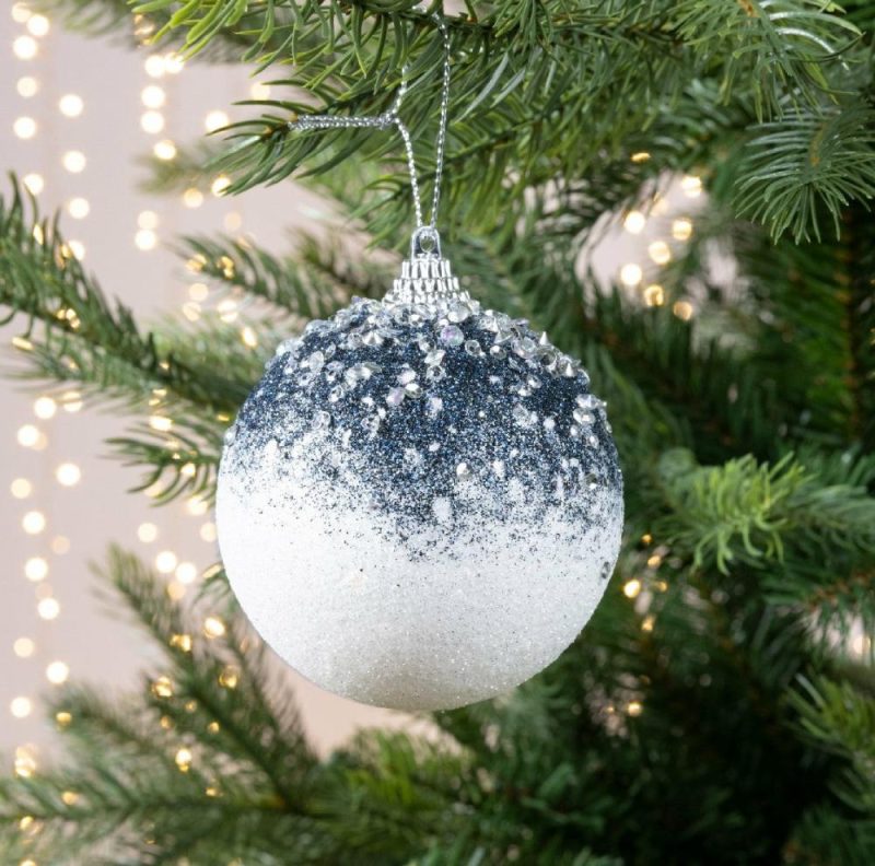 Christmas Tree Décor |  Glittered Foam Ornament With Acrylic Beads 8Cm Diameter Christmas Décor Christmas Tree Décor