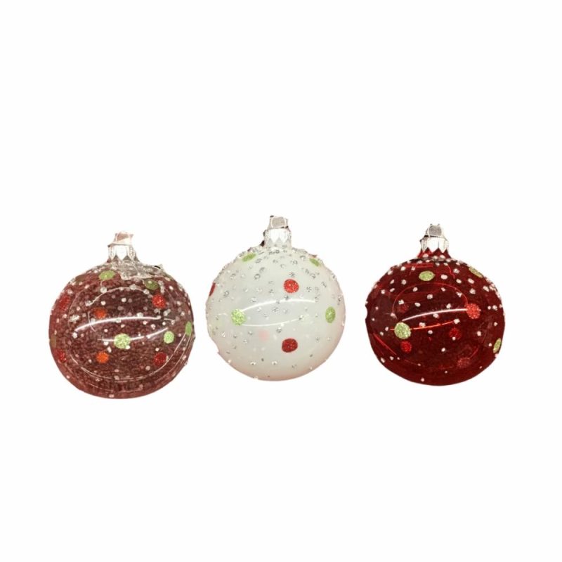 Christmas Tree Décor |  Glittered Polka Dot Ornament (Sold Individually) Christmas Décor Christmas Tree Décor