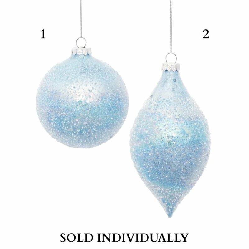 Christmas Tree Décor |  Ornament (2 Styles – Sold Individually) 4"D, 6"H Glass Christmas Décor 1 - Ball