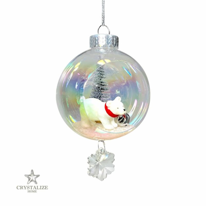 Christmas Tree Décor |  Polar Bear Plastic Ornament With Magnetic Crystal 3" X 7" Christmas Décor Christmas Tree Décor