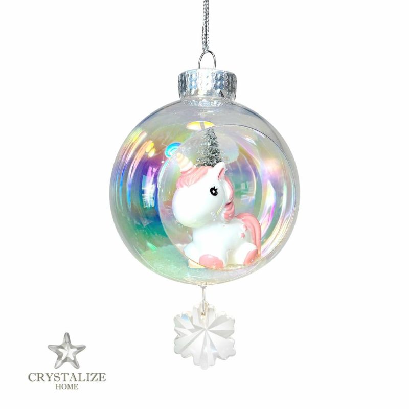 Christmas Tree Décor |  Unicorn Plastic Ornament With Magnetic Crystal 3" X 7" Christmas Décor Christmas Tree Décor