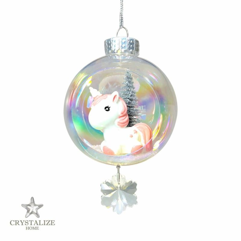 Christmas Tree Décor |  Unicorn Plastic Ornament With Magnetic Crystal 3" X 7" Christmas Décor Christmas Tree Décor