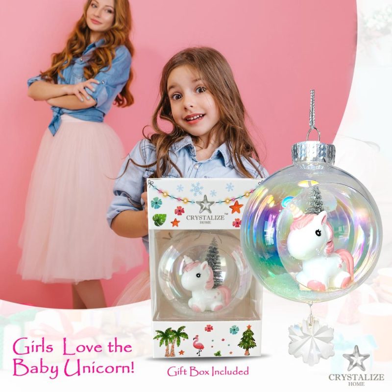 Christmas Tree Décor |  Unicorn Plastic Ornament With Magnetic Crystal 3" X 7" Christmas Décor Christmas Tree Décor