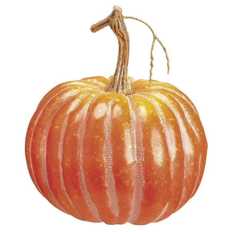 Fall & Harvest Décor |  Orange Pumpkin, 6"H X 5.5"D Fall / Halloween Fall & Harvest Décor