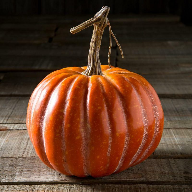 Fall & Harvest Décor |  Orange Pumpkin, 6"H X 5.5"D Fall / Halloween Fall & Harvest Décor