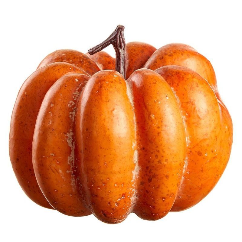 Fall & Harvest Décor |  Orange Pumpkin, 6.25"H X 7"D Fall / Halloween Fall & Harvest Décor