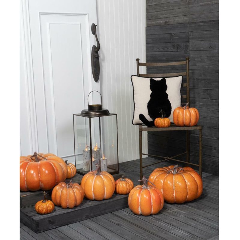 Fall & Harvest Décor |  Orange Pumpkin, 6.25"H X 7"D Fall / Halloween Fall & Harvest Décor