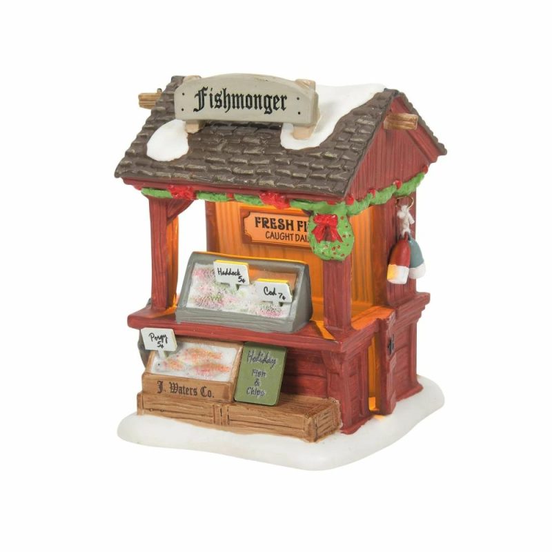 Figurines |  Dickens’ Village – Fishmonger Christmas Décor Figurines