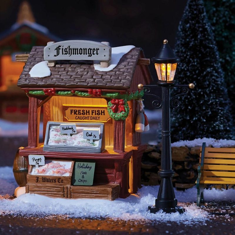 Figurines |  Dickens’ Village – Fishmonger Christmas Décor Figurines