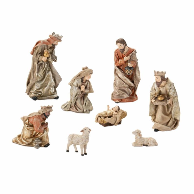 Figurines |  Nativity (Set Of 8) 1.75"H – 7.25"H Resin Christmas Décor Figurines