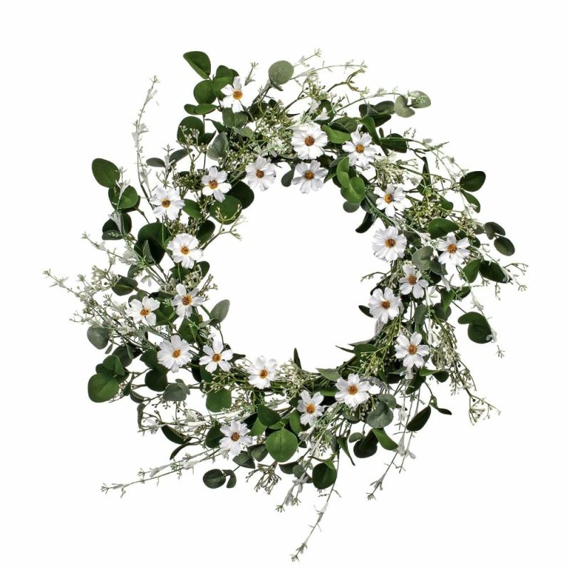 Greenery |  Daisy & Honeysuckle Wreath 26" Christmas Décor Greenery