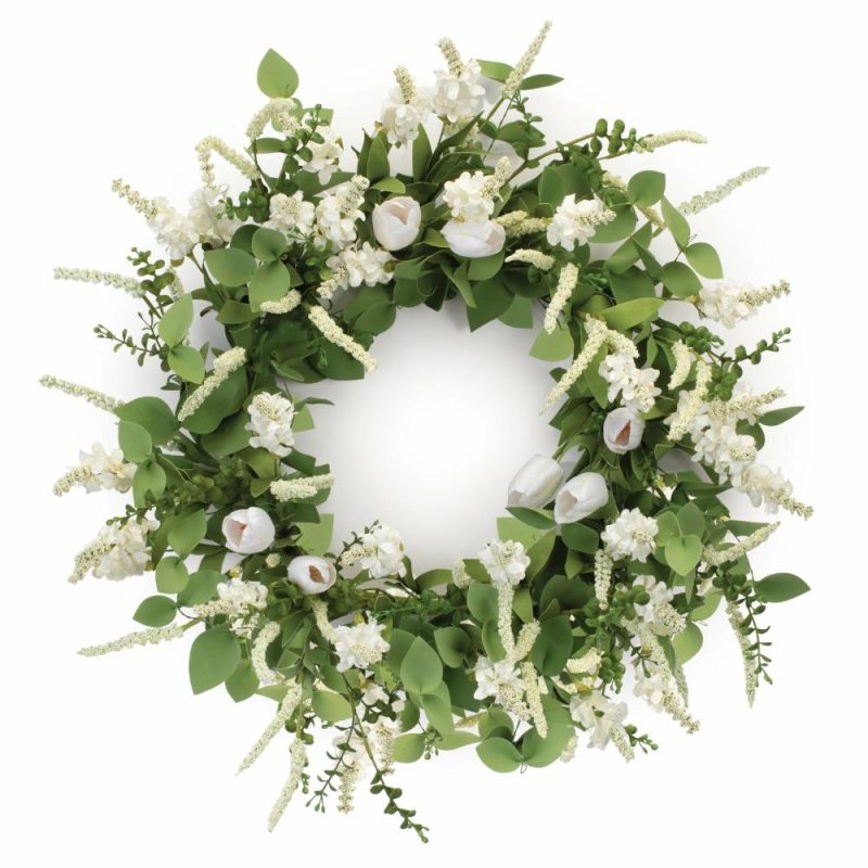 Greenery |  Mixed Tulip Wreath 22"D Christmas Décor Greenery