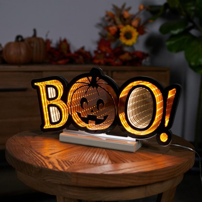 Halloween Décor |  Boo Infinity Light 15.5"L X 7.75"H Acrylic W/Ul Plug Fall / Halloween Halloween Décor