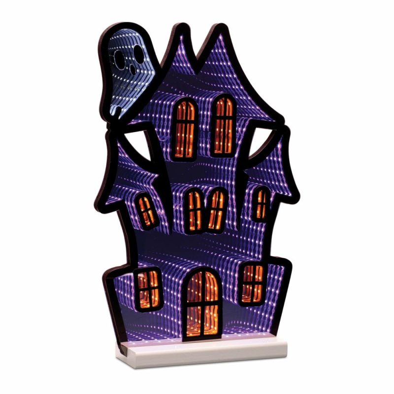 Halloween Décor |  Haunted House W/Ghost Infinity Light 16"H Acrylic W/Ul Plug Fall / Halloween Halloween Décor