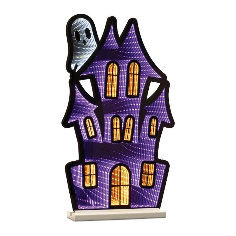 Halloween Décor |  Haunted House W/Ghost Infinity Light 23.5"H Acrylic W/Ul Plug Fall / Halloween Halloween Décor