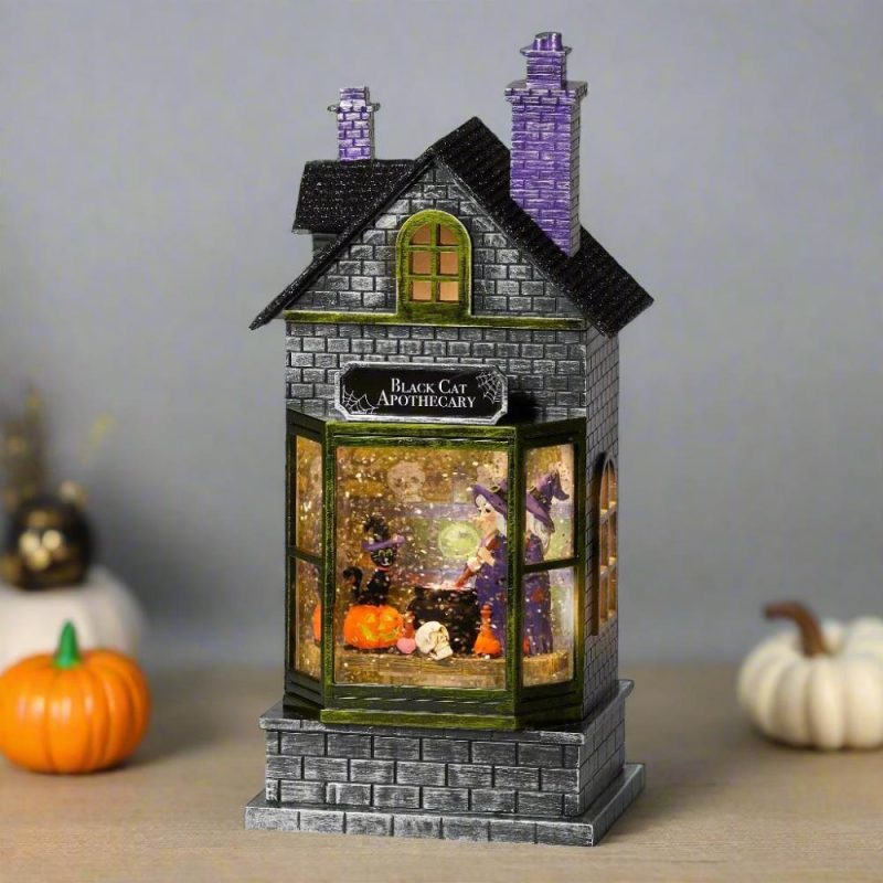 Halloween Décor |  Led Swirl Witch Potion Shop Snow Globe, Halloween Scene, 10.5" Fall / Halloween Halloween Décor