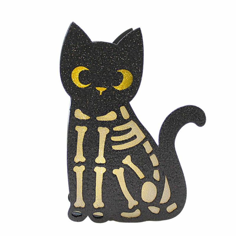 Halloween Décor |  Lighted Black Cat Bones Halloween Figure, 7" Fall / Halloween Halloween Décor