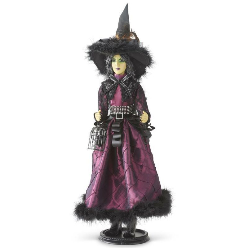 Halloween Décor |  Samantha Witch W/Iridescent Purple Dress, 32" Fall / Halloween Halloween Décor