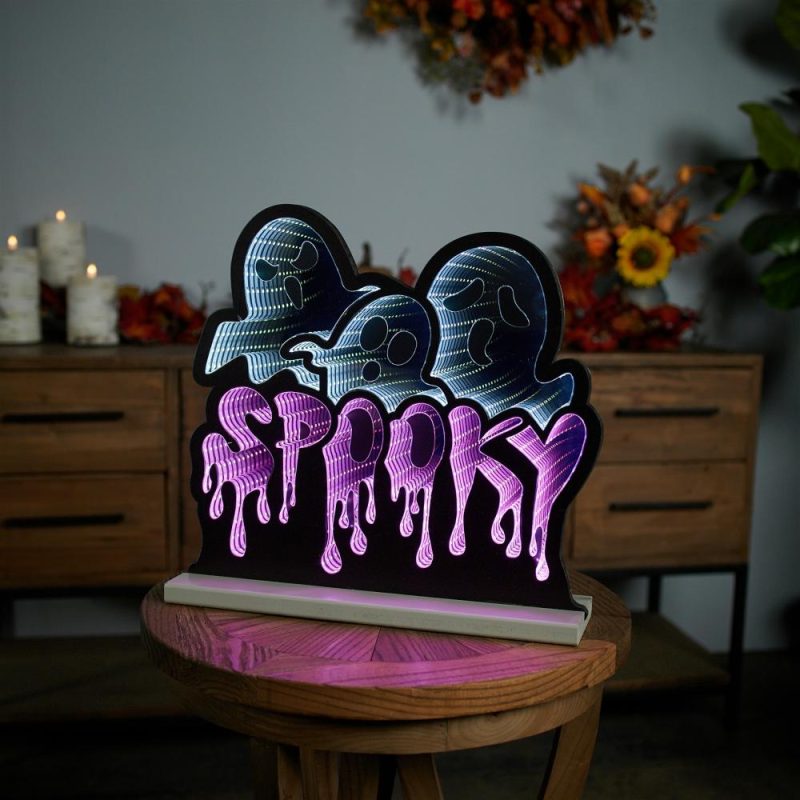 Halloween Décor |  Triple Ghost/Spooky Infinity Light 15.5"L X 15"H Acrylic W/Ul Plug Fall / Halloween Halloween Décor