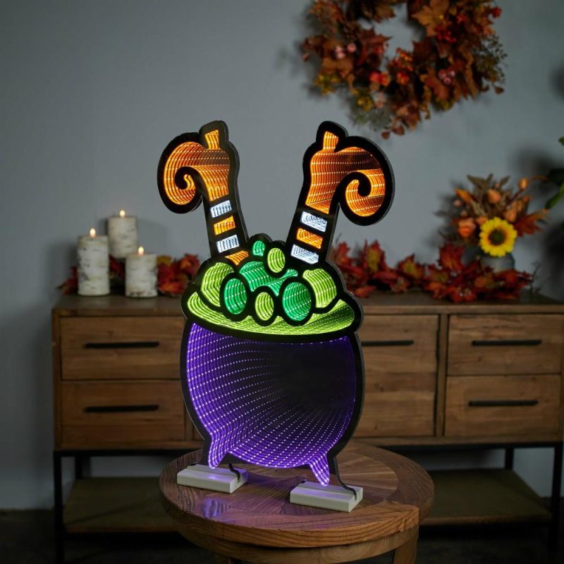 Halloween Décor |  Witch Leg Cauldron Infinity Light 24"H Acrylic W/Ul Plug Fall / Halloween Halloween Décor