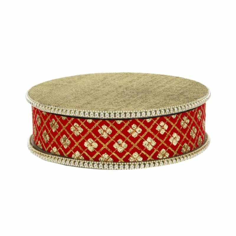 Home Décor |  Red Rotating Base, 10.5"D Christmas Décor Home Décor