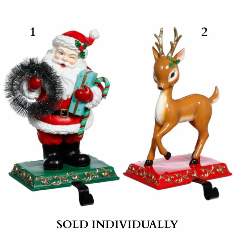 Home Décor |  Santa And Deer Stocking Holder, 10-11" (2 Styles – Sold Individually) Christmas Décor 1 - Santa