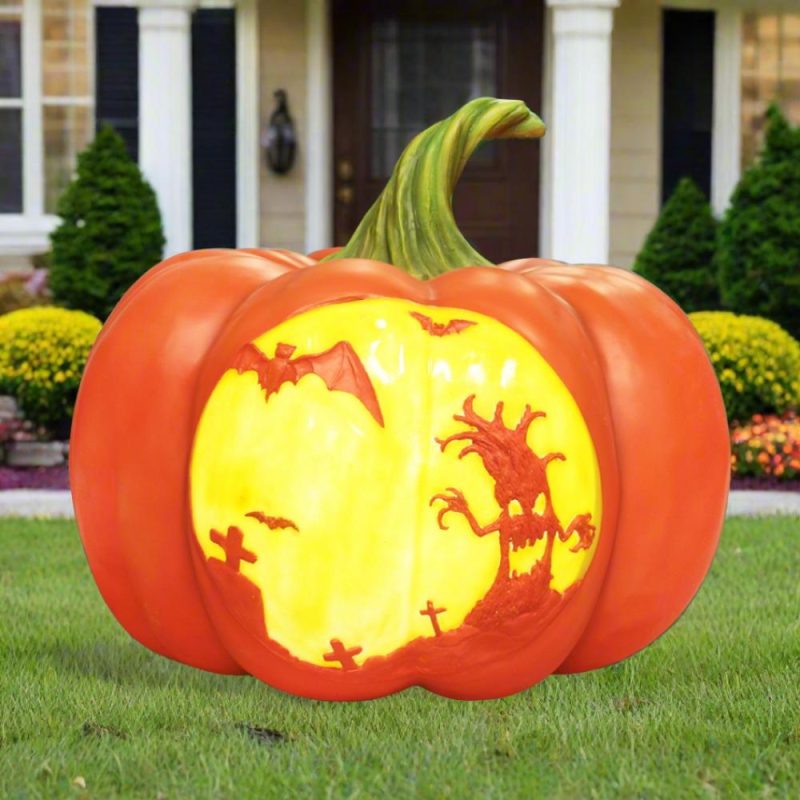 Large Halloween Décor |  Graveyard Pumpkin Lantern Fall / Halloween Large Halloween Décor