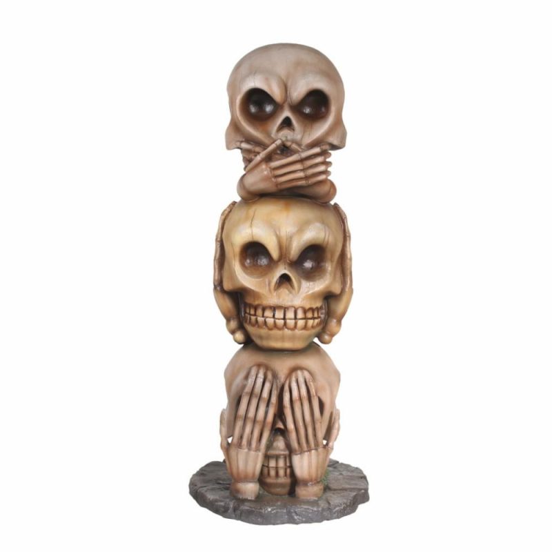 Large Halloween Décor |  No Speak, Hear, See Skull Pillar Fall / Halloween Large Halloween Décor