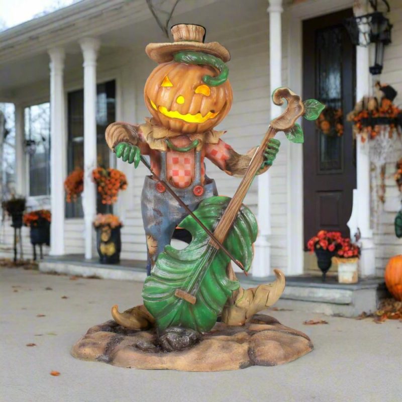 Large Halloween Décor |  Pumpkin Scarecrow Playing Cello Fall / Halloween Large Halloween Décor