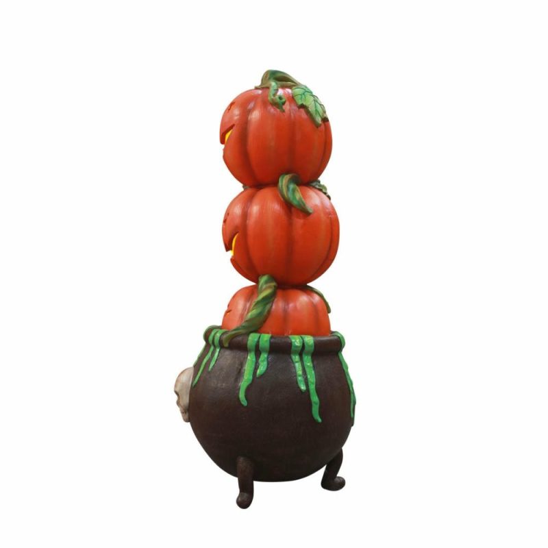 Large Halloween Décor |  Pumpkins In Cauldron Pillar Fall / Halloween Large Halloween Décor