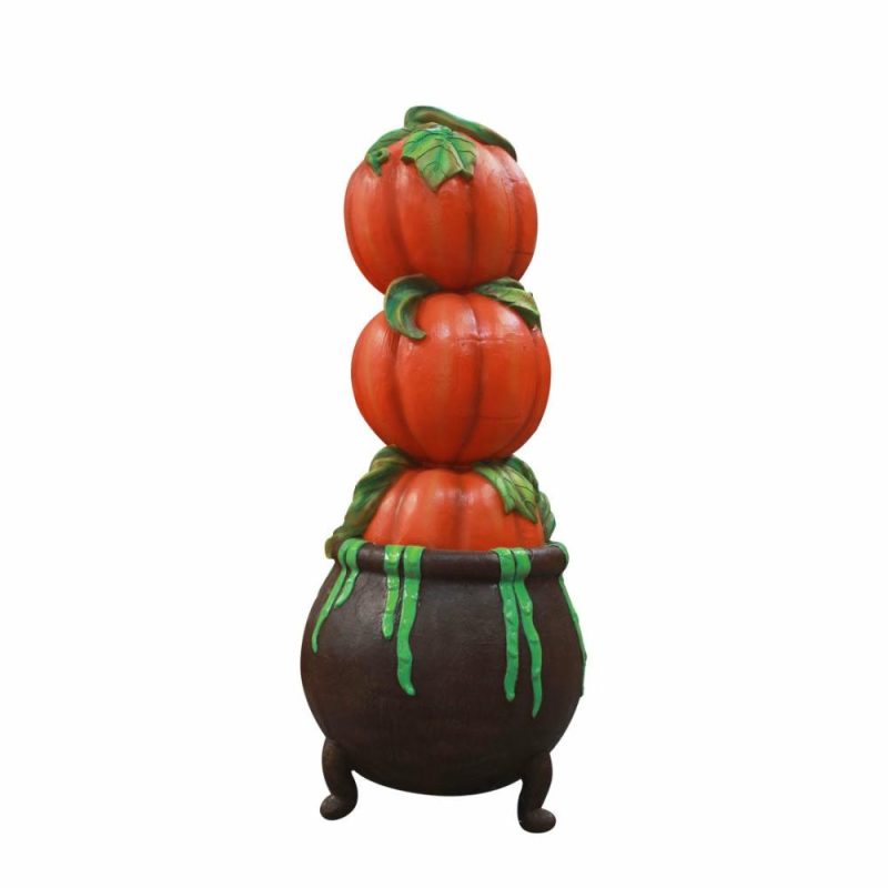 Large Halloween Décor |  Pumpkins In Cauldron Pillar Fall / Halloween Large Halloween Décor