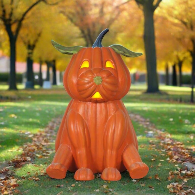 Large Halloween Décor |  Sitting Pumpkin Dog Fall / Halloween Large Halloween Décor